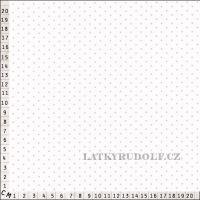 Látka Puntík 1mm růžový na bílé 102836 metr (1)