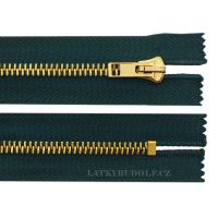 Zips mosadzný 6mm nedeliteľný 14cm 273L-tmavo zelená