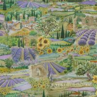 100% Cotton decorative fabric Provence lavender 
sunflower digi 221455