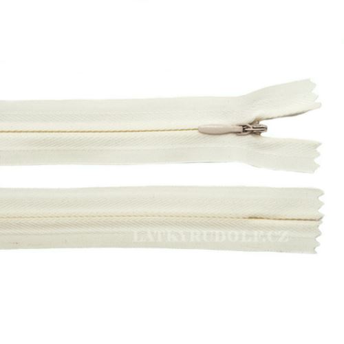 Zip skrytý 3mm nedělitelný 103-smetanový