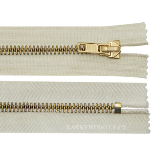 Brass zipper 6mm close end 10cm 170V-creamy