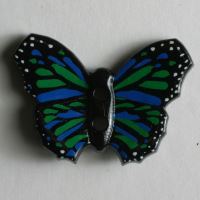 Gombík Dill 28mm motýľ modrozelený 340557
