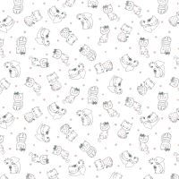 Cotton fabric – cats on cream background (103868), poplin