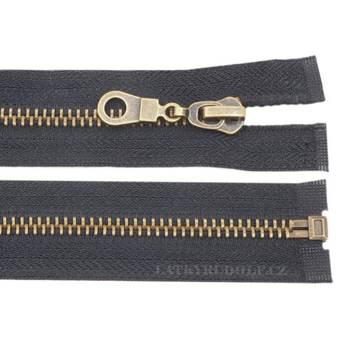 Zip staromosazný 6mm dělitelný 55cm 312L-tmavě šedá