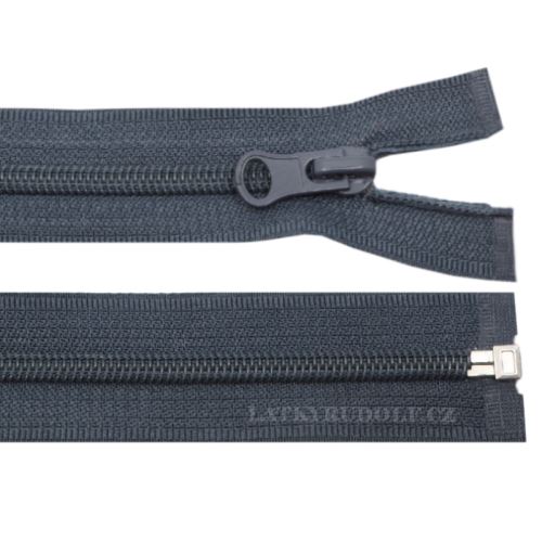 Zip spirálový 6mm dělitelný 60cm 312L-tm.šedá