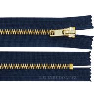 Zips mosadzný 6mm nedeliteľný 12cm 330L-tmavo modrá
