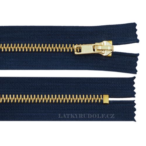 Zips mosadzný 6mm nedeliteľný 6cm 330L-tmavo modrá