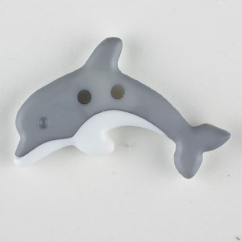 Knoflík Dill 30mm delfín šedý 341133