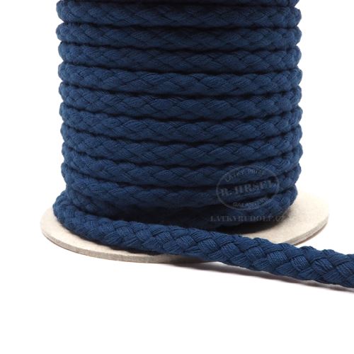 Šňůra pletená bavlněná 8mm modrá