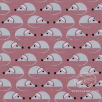 Cotton jersey fabric mouses on old pink ground 149398