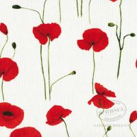 Decorative fabric Poppies with stems 211310
