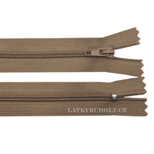 Zip spirálový 3mm nedělitelný 12cm 284K-hnědobéžová