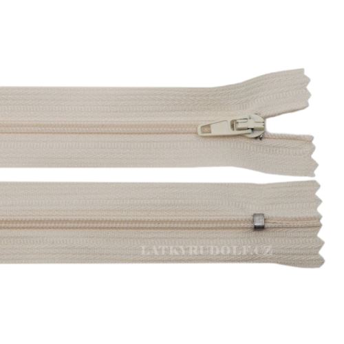 Zip spirálový 3mm nedělitelný 14cm 297K-světle béžová