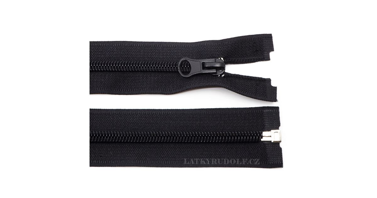 Coil zipper 5mm open end 50cm 332-black - Fabrics Rudolf