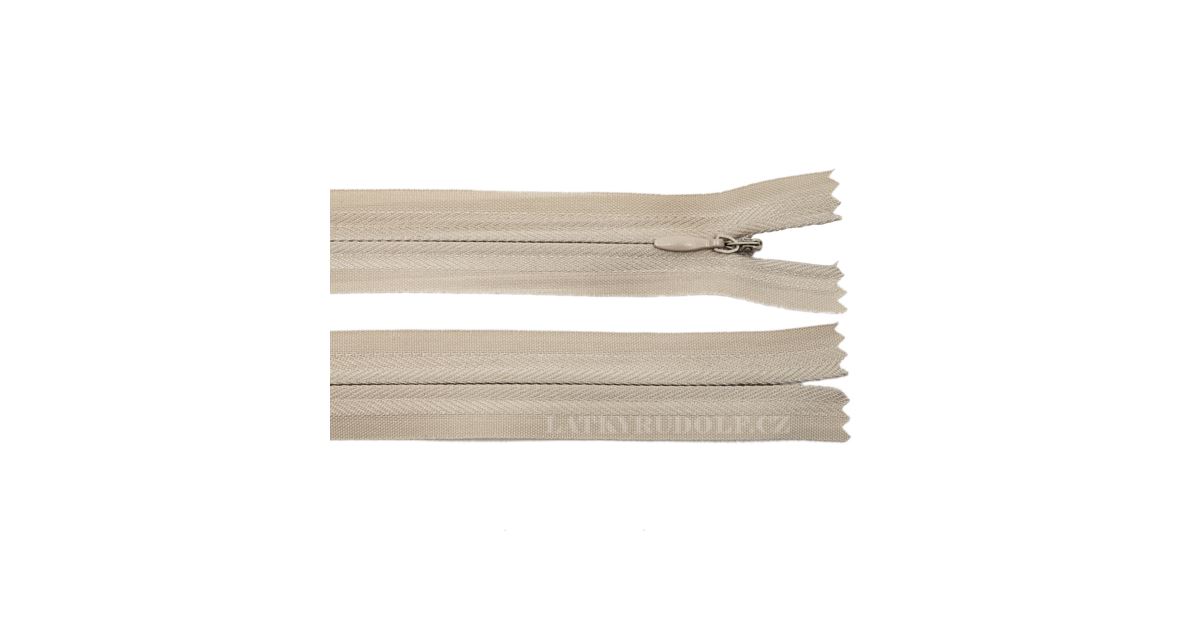 Spiral zipper invisible No.3 close end 18cm 307-light beige - Fabrics ...