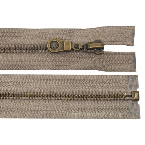 Zip staromosazný 6mm dělitelný 55cm 292L-tmavě béžová