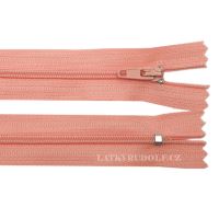 Zips špirálový 3mm nedeliteľný 30cm 148K-lososová