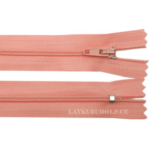Zip spirálový 3mm nedělitelný 20cm 148K-lososová