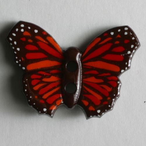 Knoflík Dill 28mm motýl červený 340610