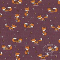 Cotton jersey fabric with fox 149403
