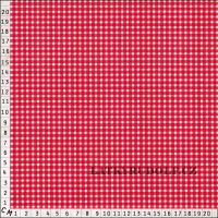 Látka Červená mřížka 2mm 102339 metr (1)