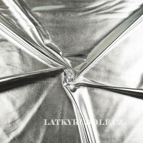 Látka Úplet stříbrný lesklý (foil) 177003