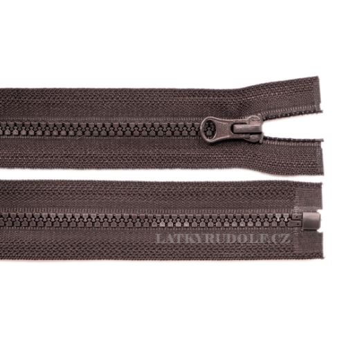Zip kostěný 5mm dělitelný 55cm 304-hnědá