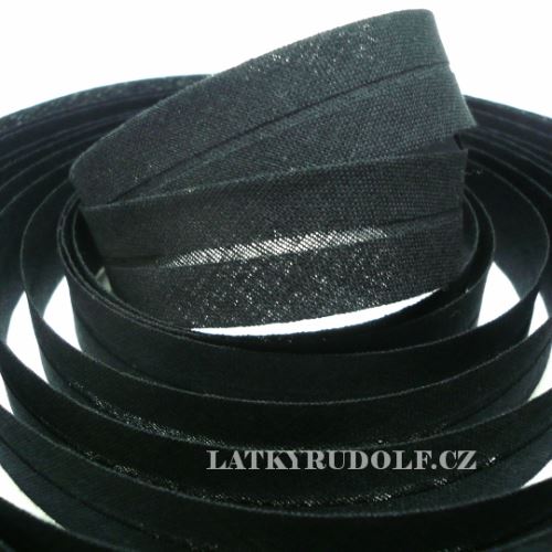 Šikmý proužek bavlněný 20mm tmavě šedý