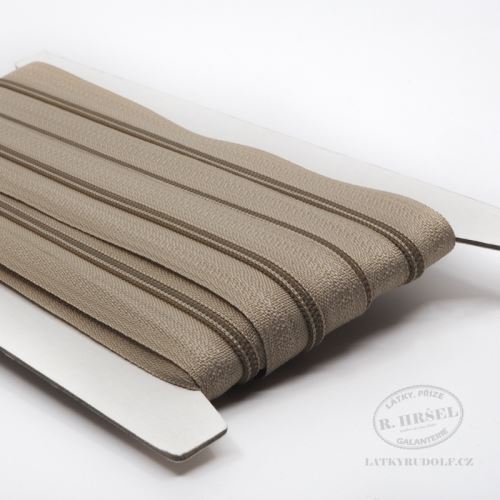Zip spirálový v metráži 3mm 308-béžový, zesílený