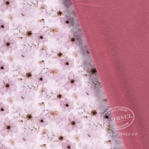 Látka Softshell zimní květy digi 166027