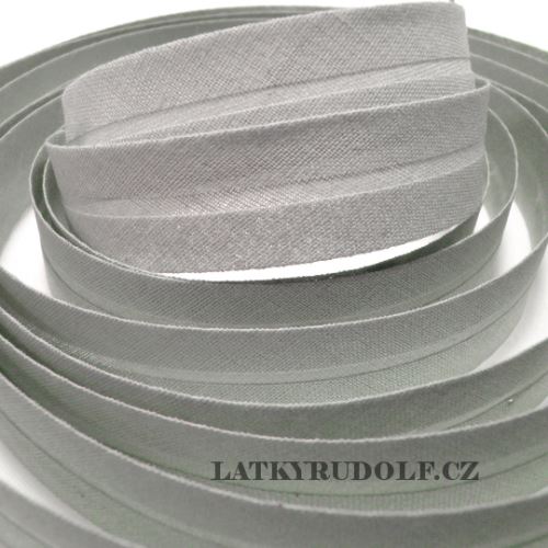 Šikmý proužek bavlněný 20mm světle šedý