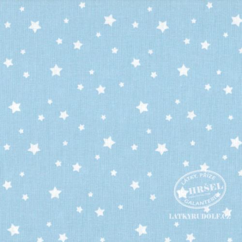 Látka Hvězdičky Zetoile na sv. modré (ciel) 103336