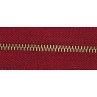 Zips mosadzný 4mm nedeliteľný 14cm 1361K-bordó
