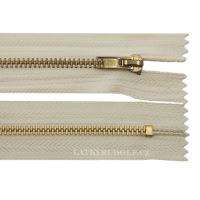 Zips mosadzný 4mm nedeliteľný 16cm 1014K-smotanový