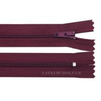 Zips špirálový 3mm nedeliteľný 30cm 171K-bordó