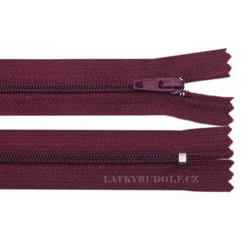 Zip spirálový 3mm nedělitelný 45cm 171K-vínová