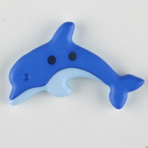 Knoflík Dill 30mm delfín modrý 341128