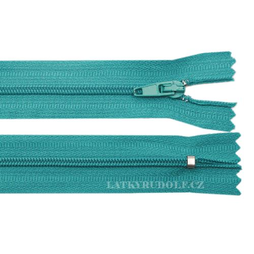 Zip spirálový 3mm nedělitelný 35cm 198K-zelenotyrkysová