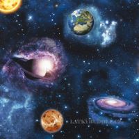 Decorative cotton fabric Space, digital print 221334