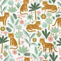 Cotton jersey fabric tigers 149359