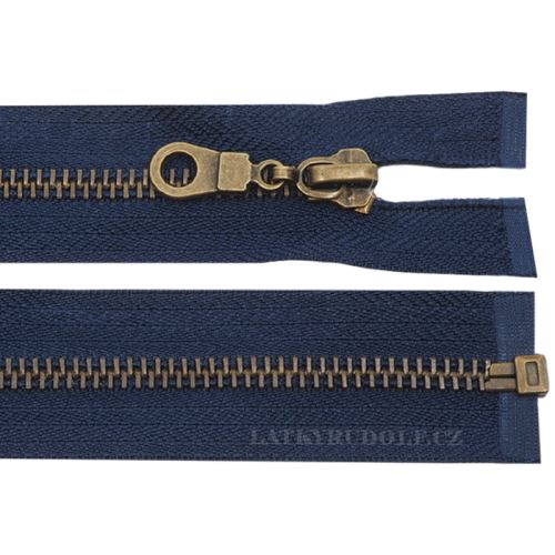 Zip staromosazný 6mm dělitelný 55cm 330L-tmavě modrá