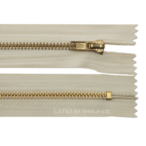Zamek mosiądz 4mm nerozdzielczy 10cm 1014K-kremowy