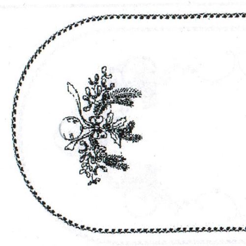 Ovál s krajkou 74x34cm vánoční-28