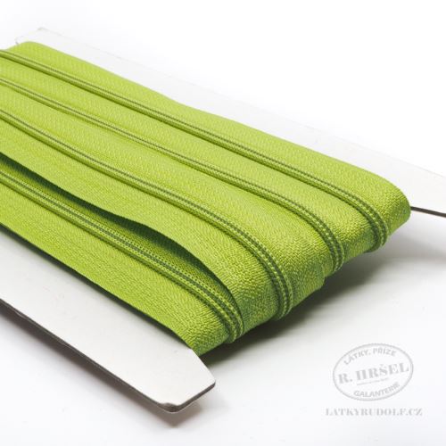 Zip spirálový v metráži 3mm 234-zelený, zesílený