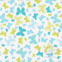 Diaper fabric butterflies turquoise-green 134014