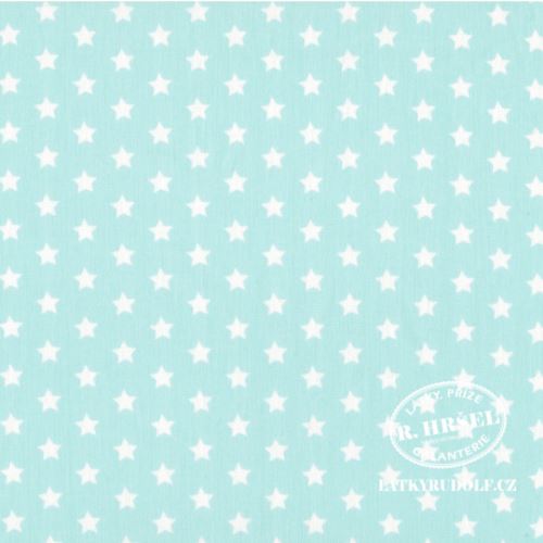 Látka Hvězdičky na mintové 103226 popelín