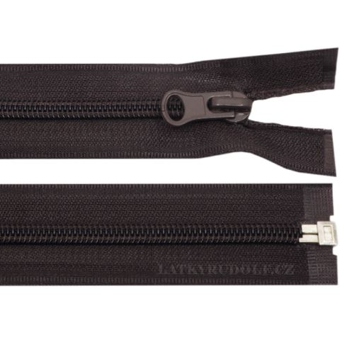 Zip spirálový 6mm dělitelný 55cm 304L-tm.hnědá