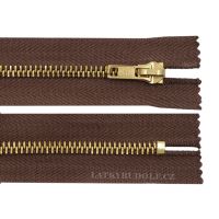 Zips mosadzný 6mm nedeliteľný 12cm 304L-tmavo hnedá