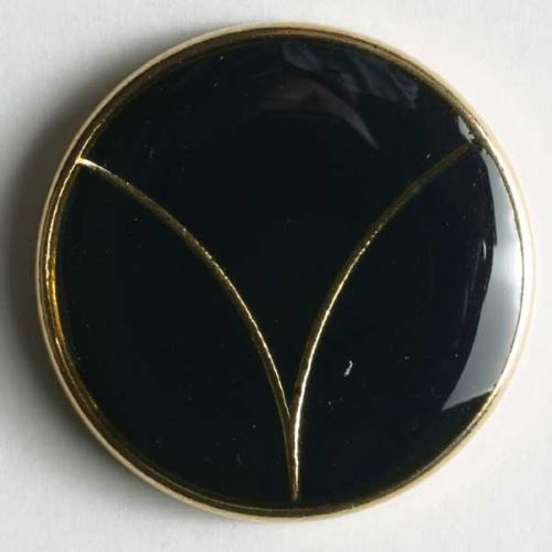 Knoflík Dill 15mm černozlatý 300152
