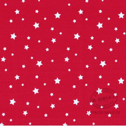Látka Hvězdičky Zetoile na červené 103126